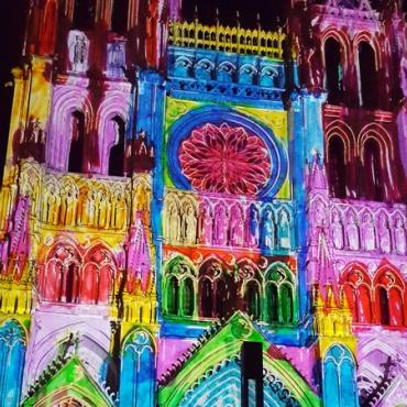 Amiens cathédrale spectacle Chroma,Somme
